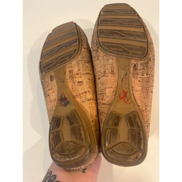 Stuart Weitzman Cork Mules W/ Gold & Tortoise Buckle Detail Womens Size 9M - Picture 5 of 6